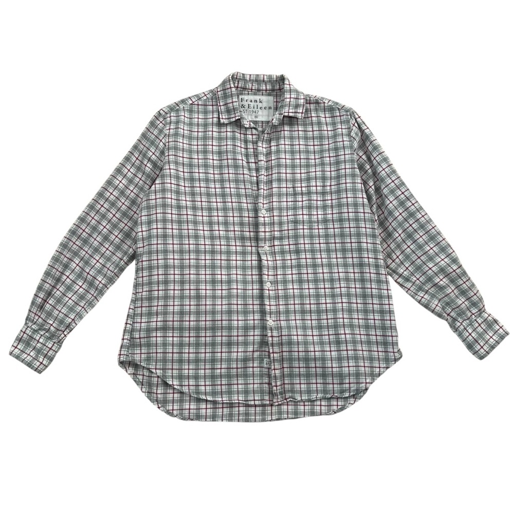 Frank & Eileen Pink Gray Plaid Eileen Button Up Long Sleeve Shirt SZ XS